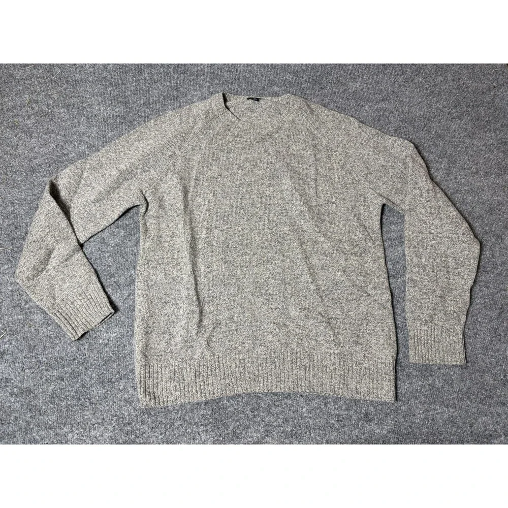 J.CREW Sweater Mens M Gray Lambswool Tight Knit Crew Neck Pullover Long Sleeve